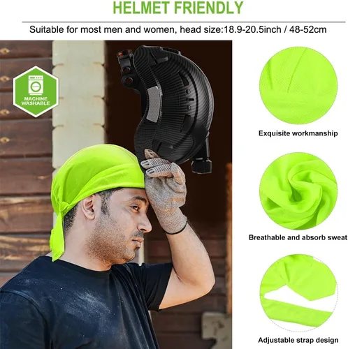 Vista 6 de GREEN DEVIL Casco de seguridad con luz recargable para faros delanteros y forro para casco, correa para barbilla, para hombre, ventilada