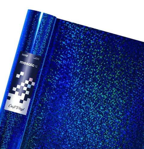 Vista 9 de VViViD Mosaic+ Vinilo para manualidades (holográfico cepillado azul, 1 x 5 pies)