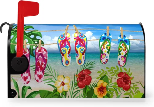 Vista 70 de Funda magnética para buzón patriótico de verano del 4 de julio, cubierta para buzón de bandera de Estados Unidos, diseño floral, Día