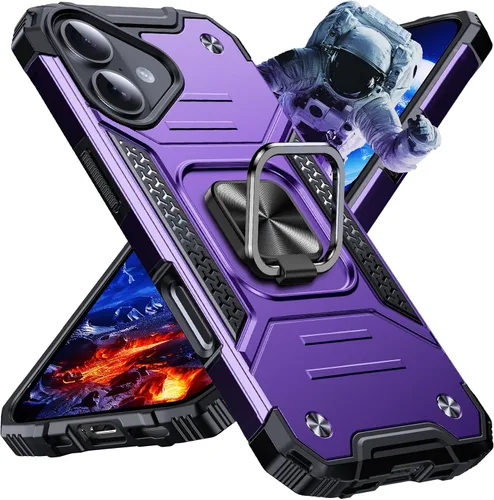 Vista 46 de Anqrp Funda resistente para iPhone 6/7/8/SE/SE2 con soporte de anillo mejorado y agarre, grado militar, a prueba de golpes, resistente y robusta