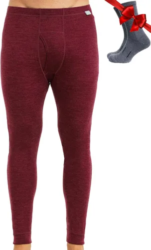 Vista 25 de Pantalón de primera capa de lana merina para hombre, 100% lana merina, peso pesado, medio, ligero, ropa interior térmica Long Johns y calcetines .