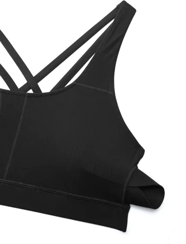 Vista 6 de CRZ YOGA Brasier deportivo con tirantes delgados para mujer, para fitness o ejercicio físico, brasier con relleno y espalda cruzada para yoga