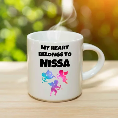 Vista 3 de Julia – Taza de café o té, color blanco, cerámica, regalo único, regalo de cumpleaños, idea para amiga, amiga, esposa, hermana, madre, hija, nieto