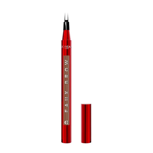Vista 11 de L'Oréal Paris Faux Brow, Lápiz para cejas de aspecto capilar, con punta de doble cepillo, maquillaje de cejas rápido y preciso, castaño oscuro, 0.04