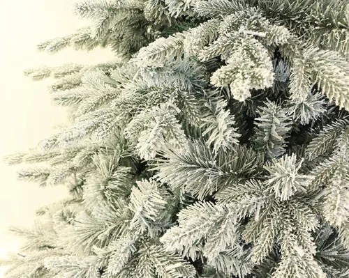 Vista 2 de Árbol de Navidad de abeto flocado de Alaska de 5 pies (5 pies preiluminado)