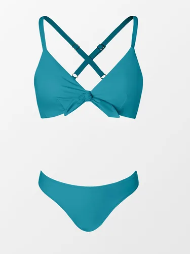 Vista 17 de CUPSHE - Conjunto de bikini de dos piezas para mujer, estampado floral y detalle de nudo de conejo