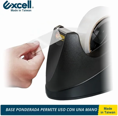 Vista 4 de Excell EX-11825BK Dualcore Dispensador de cinta de escritorio 1" + 3" Core