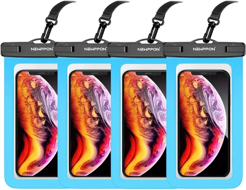 Vista 13 de Paquete de 100 bolsas impermeables para teléfono celular de 8.5 pulgadas – Funda seca bajo el agua – Protector transparente a prueba de agua