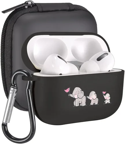 Vista 60 de Funda de mariposas rosas para AirPods Pro con llavero, diseño de animales lindos funda protectora de TPU suave compatible con AirPods Pro Charging