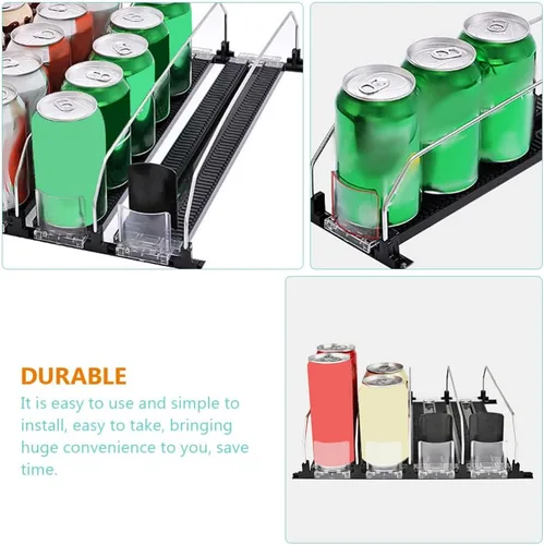 Vista 3 de Zerodeko Bebidas Bebidas Estante Botella Deslizante Organizador Tienda Empujador de Bebidas Máquina Vendedora+Máquinas Empujador de Bebidas Máquina