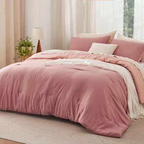Vista 41 de Bedsure Juego edredón suave prelavado individual/individual XL, 365 días, cálido relleno alternativo GentleSoft™, 1 edredón ligero:68x88 pulgadas