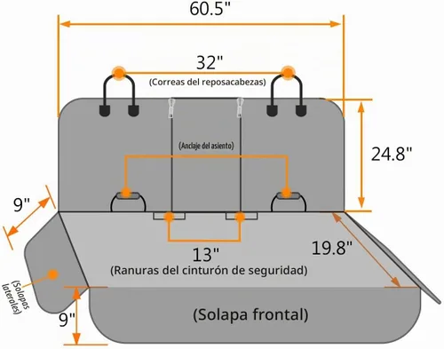 Vista 5 de Honest - Fundas de asiento de coche para perro, funda de asiento de perro con solapa lateral para automóviles, camiones y SUV, funda impermeable
