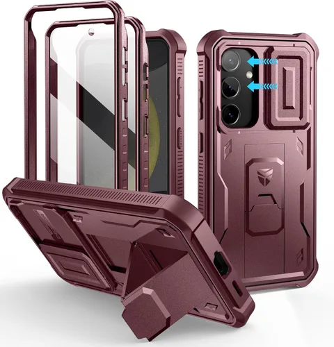 Vista 34 de Dexnor Funda para Samsung Galaxy S24 con Cubierta Deslizante Integrada para Cámara y Protector de Pantalla y Soporte, Funda Resistente a los Golpes