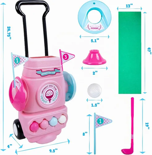 Vista 2 de Hapinest Juego de golf para niña pequeña, color rosa