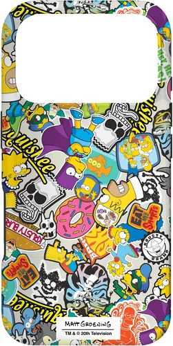 Vista 29 de Funda de collage de pegatinas para iPhone 14 Pro Max de Los Simpson