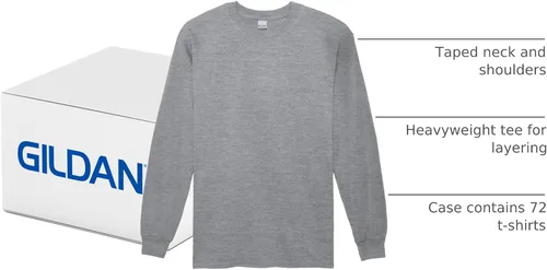Vista 64 de Gildan - Camiseta de manga larga de algodón ultra estilo G2400 para adultos, paquete múltiple