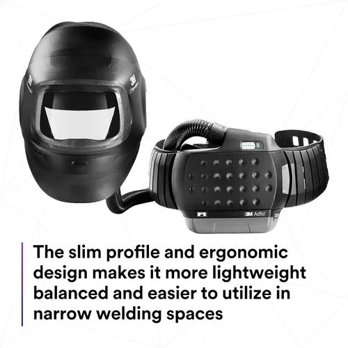 Vista 4 de Casco de soldadura 3M Speedglas G5-01 y conjunto PAPR Adflo de alta altitud, sin ADF, resistente con visera abatible, diseño compacto con suspensión