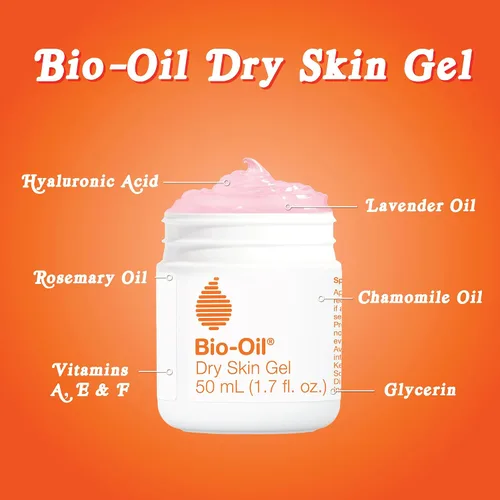 Vista 6 de Bio-Oil Gel para piel seca, hidratante facial y corporal, hidratación de absorción rápida, con emolientes calmantes y vitamina B3, no comedogénico