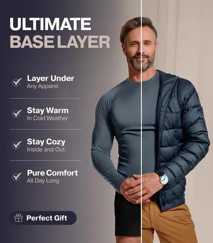 Vista 3 de Thermajohn Thermal Shirts for Men Long Sleeve Thermal Compression Shirts for Men Base Layer Cold Weather