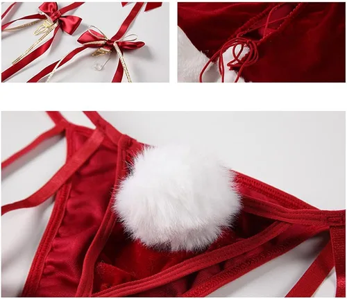 Vista 6 de Conjunto de disfraz sexy de conejito para mujer, lencería de anime para mujer