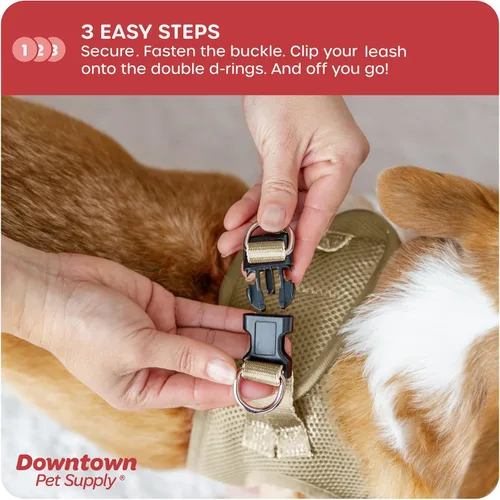 Vista 139 de Downtown Pet Supply Arnés para perro Step-in – Sin tirones, malla acolchada ajustable con ribete reflectante, correa de hebilla segura – Arnés