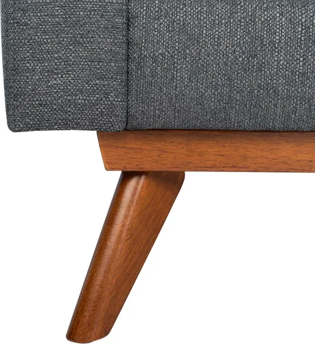 Vista 9 de Safavieh Couture Home Gneiss Mid-Century - Sofá copetudo moderno gris pizarra y marrón oscuro