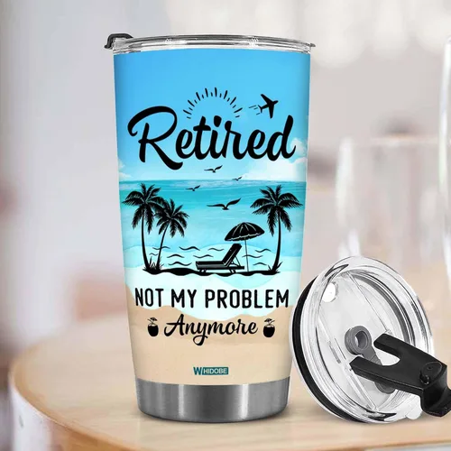 Vista 5 de WHIDOBE Regalo para la jubilación – Regalos de jubilación – Jubilado no es mi problema más – Taza de jubilado para hombres, mujeres, papá, mamá