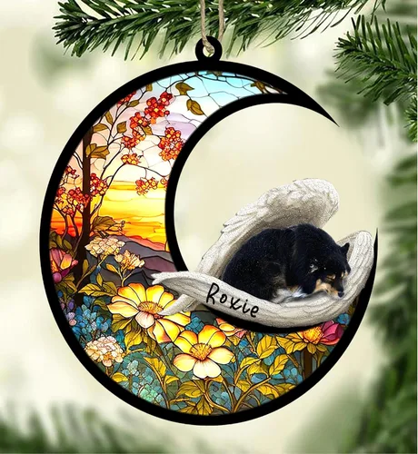 Vista 65 de Atrapasoles conmemorativo personalizado para perros, adorno navideño de Airedale Terrier, recuerdo por pérdida de mascota, regalos conmemorativos