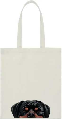 Vista 12 de WIRESTER Bolsa de lona para mujeres y niñas, bolsa de playa, comestibles y viajes, lindo perro