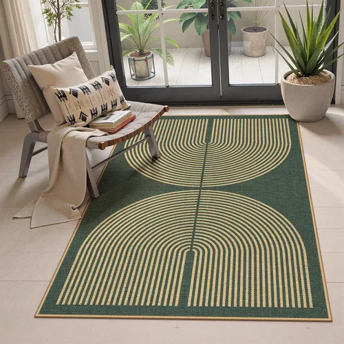 Vista 57 de Lahome Tapetes geométricos para puerta de interior para entrada, alfombra antideslizante lavable de 2 x 3 negro / neutro