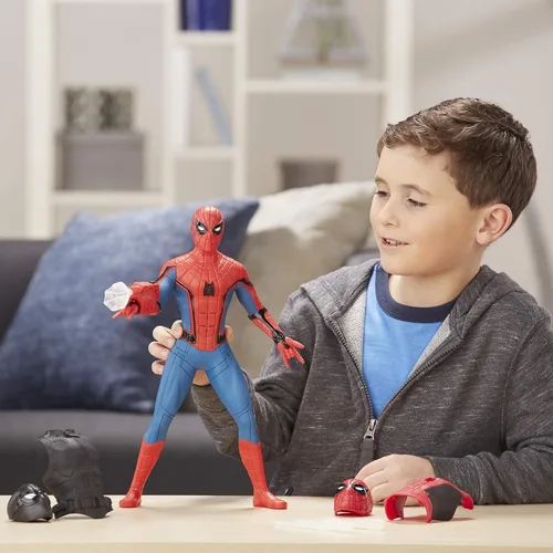 Vista 2 de Spider-Man: Far from Home Deluxe 13-Inch-Scale Web Gear Spider-Man Action Figure with Sound FX, Suit Upgrades, and Web Blaster Accessory