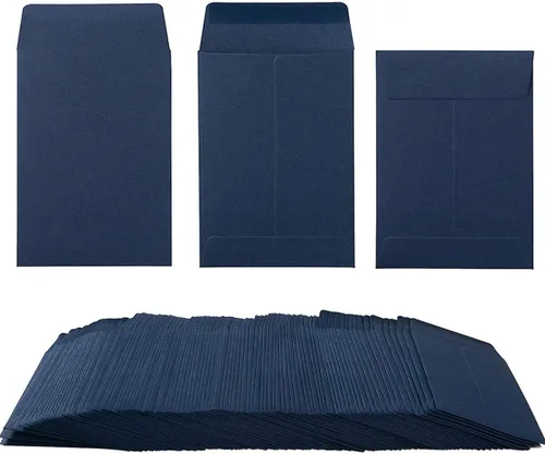 Vista 8 de Paquete de 100 sobres para monedas pequeñas, sobres autoadhesivos de papel kraft para semillas, mini piezas, sellos para artículos pequeños Negro