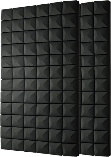 Vista 9 de 4 paneles acústicos, paneles de espuma a prueba de sonido de 48 x 24 x 2 pulgadas para paredes, resistentes al fuego y absorción de ruido para negro