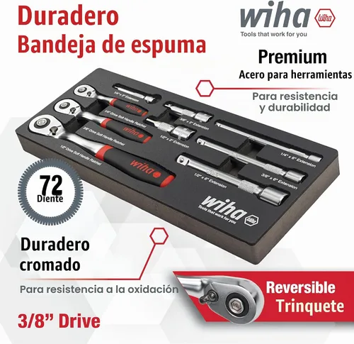 Vista 2 de Juego de llaves de trinquete SoftFinish de 9 piezas