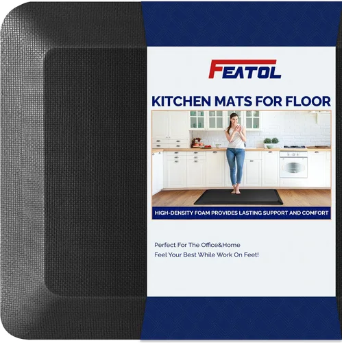 Vista 12 de FEATOL Tapete antifatiga para estar de pie, 9/10 extra grueso, ergonómico, de pie, cómodo tapete de espuma viscoelástica para estar de pie en casa
