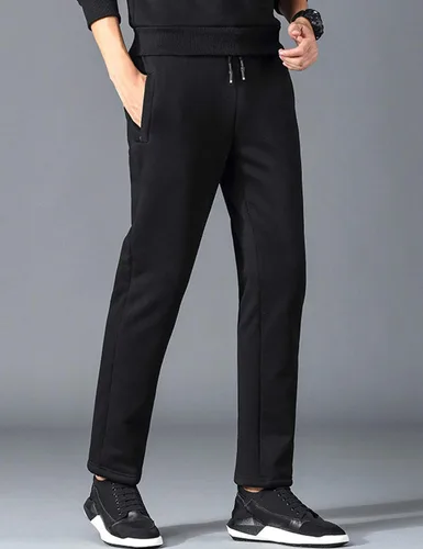 Vista 2 de Yeokou Pantalones deportivos térmicos de forro polar con forro polar para hombre