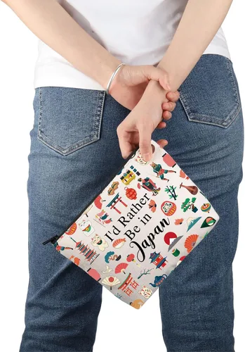 Vista 7 de PWHAOO Japón Travel Travel Gift I'd Rather Be in Japan Makeup Bag Japón Viaje Vacaciones Cosméticos Bolsa Japón Souvenir Gift, Más bien estar