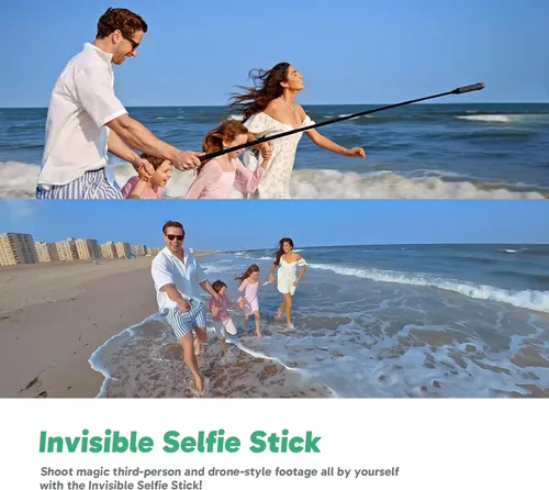 Vista 4 de AKASO Cámara de acción 360° resistente a la intemperie 360° - Video de 5.7K 360 con sensores de 1/2 pulgada de 48 MP, foto 360 de 72 MP, palo selfie