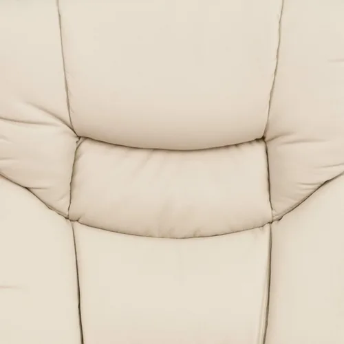 Vista 10 de Sillón reclinable y taburete de piel beige con base giratoria de madera caoba de Flash Furniture, Cuero, Beige Ajuste de palanca, reposabrazos