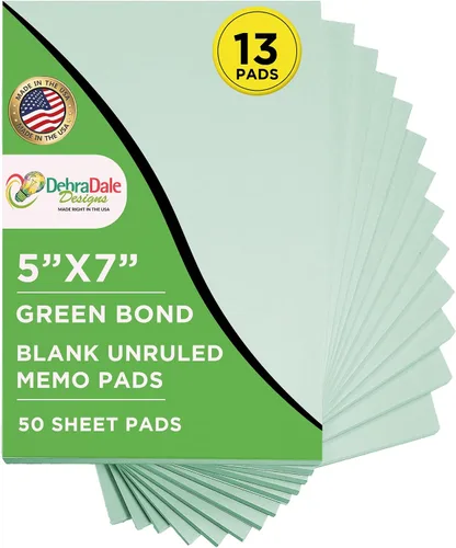 Vista 10 de Debra Dale Designs - Bloc de notas blanco de 5 × 7 – 13 blocs de notas sin rayas con respaldo de aglomerado – Bloc de notas duradero para el trabajo