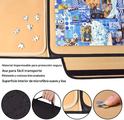 Vista 4 de Tablero de rompecabezas de 1500 piezas, tablero de rompecabezas portátil, tablero de rompecabezas de 25 x 35.43 pulgadas, organizador