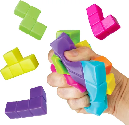 Vista 3 de ORB Tabalicious Squish N' Stack Puzzle Cube Squishy Toy – Divertido, lindo, TABA Squishies Puzzle Cube con 7 formas separables – Juguetes de bola