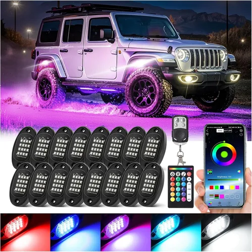 Vista 15 de 6 cápsulas de luces LED de aleación para UTV, ATV, carrito de golf, camioneta RZR todoterreno, kit de neón RGB multicolor impermeable actualizado