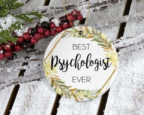 Vista 2 de Adorno de Navidad para psicólogo, regalo de Navidad para psicólogo, el mejor psicólogo del mundo, el mejor psicólogo de la historia, regalos
