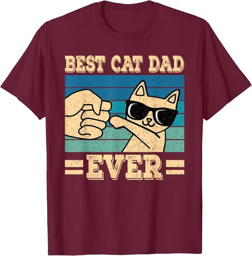 Vista 47 de Best Cat Dad Ever Vintage Funny Cat Lover Retro Men T-Shirt Asphalt Grey