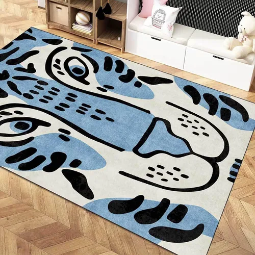 Vista 22 de Alfombra vintage de estilo bohemio con diseño de tigre para puerta de baño, 2 x 3 pies, alfombra pequeña para dormitorio, lavable, tapete de tigre
