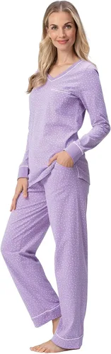 Vista 24 de PajamaGram Pijamas para mujer - Conjuntos de pijamas para mujer, camiseta sin botones, 100% algodón