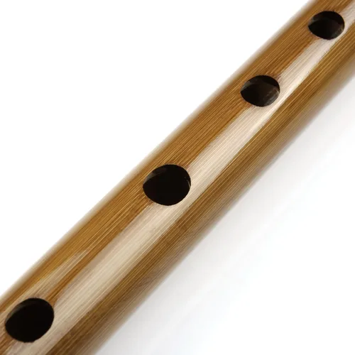 Vista 3 de Flauta de bambú japonesa con líneas negras 7/8 Hon hecho a mano Instrumento musical de bambú (7 Hon)
