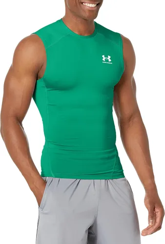 Vista 18 de Under Armour - Camiseta de compresión HeatGear sin mangas para hombre Negro (001)/Blanco