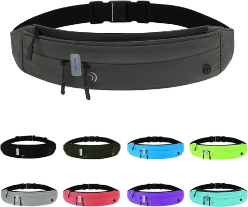Vista 13 de WATERFLY Cinturón Riñonera para Correr: Paquete de Cintura para Corredor Maratón Jogging Deporte Ejercicio Fitness Soporte de Teléfono Cinturón